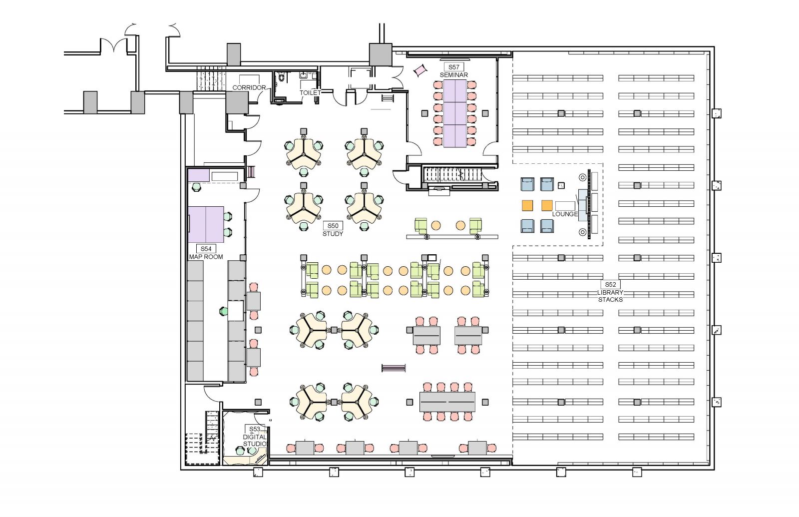 Marx Library Lower Level Floor Plan