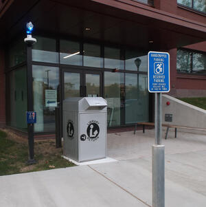 Bookdrop at main entrance of Yale Science Building. Located at 260 Whitney Avenue. 